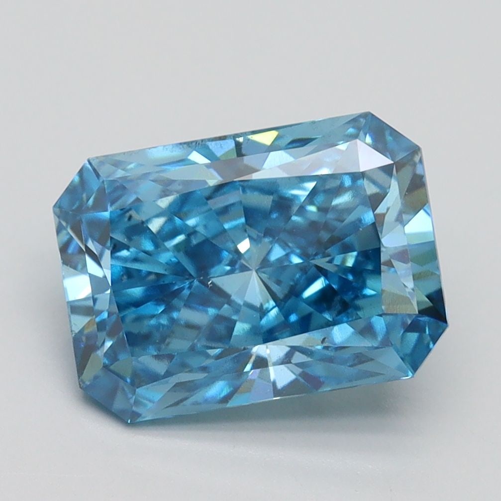 Loose Diamond - RADIANT 3.01ct Fancy Vivid Blue SI1: Loose Diamond - RADIANT 3.01ct Fancy Vivid Blue SI1 Source: This is a real non-mined Diamond that has been grown in a lab Shape: RADIANT Carats: 3.01 Color: Fancy Vivid Blue Certification: IGI Video: