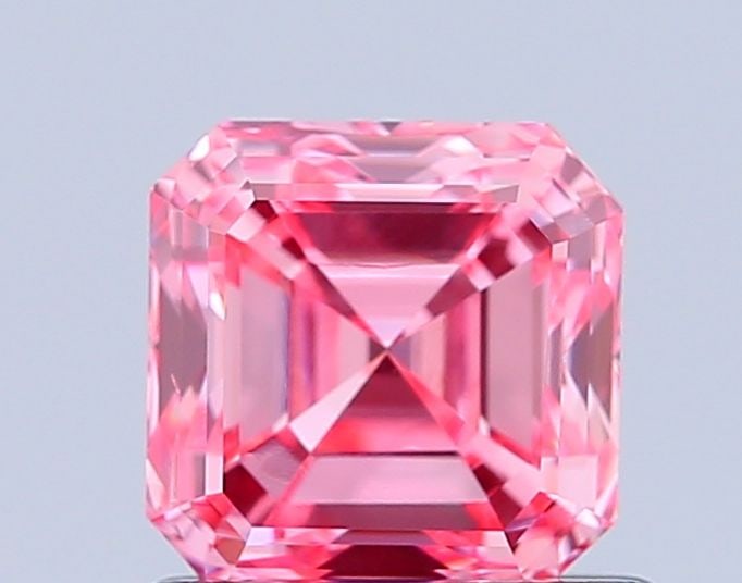 Loose Diamond - ASSCHER 1.08ct Fancy Vivid Pink VS1: Loose Diamond - ASSCHER 1.08ct Fancy Vivid Pink VS1 Source: This is a real non-mined Diamond that has been grown in a lab Shape: ASSCHER Carats: 1.08 Color: Fancy Vivid Pink Certification: IGI Video: