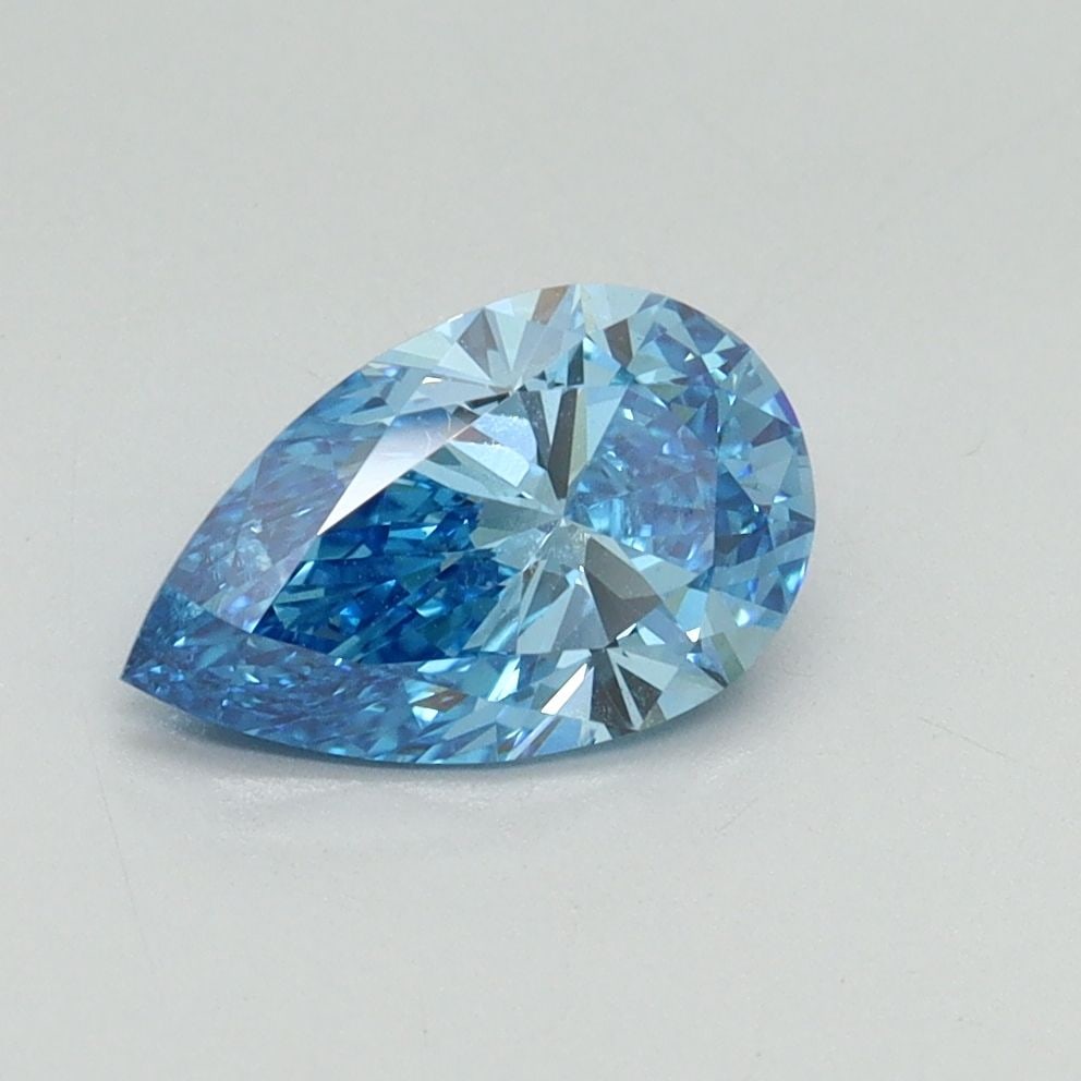 Loose Diamond - PEAR 1.01ct Fancy Vivid Blue VS2: Loose Diamond - PEAR 1.01ct Fancy Vivid Blue VS2 Source: This is a real non-mined Diamond that has been grown in a lab Shape: PEAR Carats: 1.01 Color: Fancy Vivid Blue Certification: IGI Video: