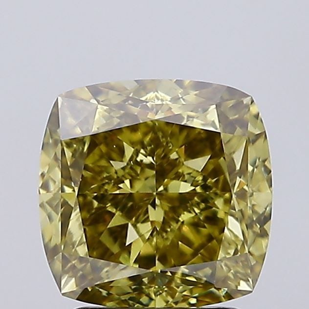 Loose Diamond - CUSHION MODIFIED 3.05ct Fancy Intense Gray Yellow VVS2: Loose Diamond - CUSHION MODIFIED 3.05ct Fancy Intense Gray Yellow VVS2 Source: This is a real non-mined Diamond that has been grown in a lab Shape: CUSHION MODIFIED Carats: 3.05 Color: Fancy Intense G