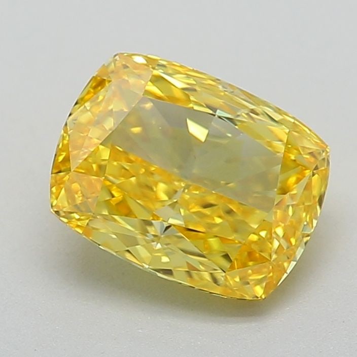 Loose Diamond - CUSHION MODIFIED 1.08ct Fancy Vivid Yellow VVS1: Loose Diamond - CUSHION MODIFIED 1.08ct Fancy Vivid Yellow VVS1 Source: This is a real non-mined Diamond that has been grown in a lab Shape: CUSHION MODIFIED Carats: 1.08 Color: Fancy Vivid Yellow Cer