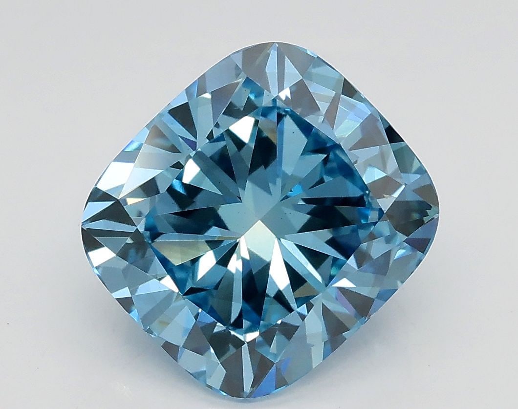 Loose Diamond - CUSHION MODIFIED 3.01ct Fancy Vivid Blue VS2: Loose Diamond - CUSHION MODIFIED 3.01ct Fancy Vivid Blue VS2 Source: This is a real non-mined Diamond that has been grown in a lab Shape: CUSHION MODIFIED Carats: 3.01 Color: Fancy Vivid Blue Certific