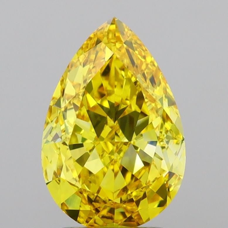 Loose Diamond - PEAR 2.51ct Fancy Vivid Yellow VS1: Loose Diamond - PEAR 2.51ct Fancy Vivid Yellow VS1 Source: This is a real non-mined Diamond that has been grown in a lab Shape: PEAR Carats: 2.51 Color: Fancy Vivid Yellow Certification: IGI Video: