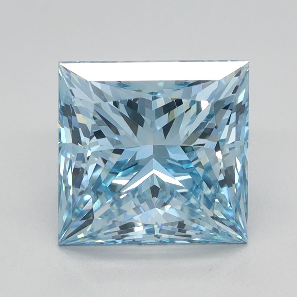 Loose Diamond - PRINCESS 2.75ct Fancy Vivid Blue VS1: Loose Diamond - PRINCESS 2.75ct Fancy Vivid Blue VS1 Source: This is a real non-mined Diamond that has been grown in a lab Shape: PRINCESS Carats: 2.75 Color: Fancy Vivid Blue Certification: IGI Video