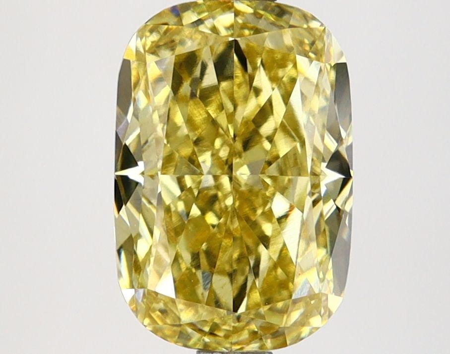Loose Diamond - CUSHION BRILLIANT 2.52ct Fancy Vivid Yellow VS1: Loose Diamond - CUSHION BRILLIANT 2.52ct Fancy Vivid Yellow VS1 Source: This is a real non-mined Diamond that has been grown in a lab Shape: CUSHION BRILLIANT Carats: 2.52 Color: Fancy Vivid Yellow Ce