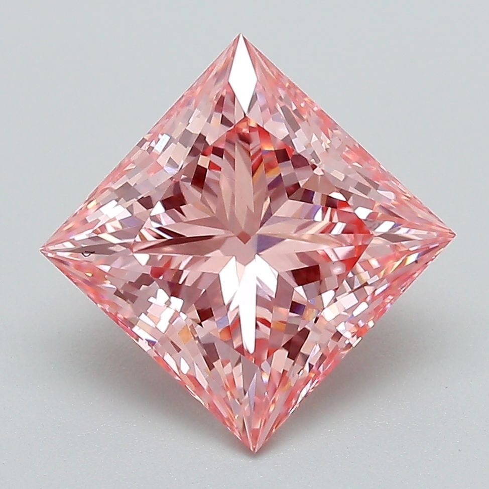 Loose Diamond - PRINCESS 3.09ct Fancy Vivid Pink VS1: Loose Diamond - PRINCESS 3.09ct Fancy Vivid Pink VS1 Source: This is a real non-mined Diamond that has been grown in a lab Shape: PRINCESS Carats: 3.09 Color: Fancy Vivid Pink Certification: IGI Video