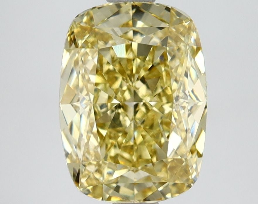 Loose Diamond - CUSHION MODIFIED 2.62ct Fancy Intense Yellow VS1: Loose Diamond - CUSHION MODIFIED 2.62ct Fancy Intense Yellow VS1 Source: This is a real non-mined Diamond that has been grown in a lab Shape: CUSHION MODIFIED Carats: 2.62 Color: Fancy Intense Yellow