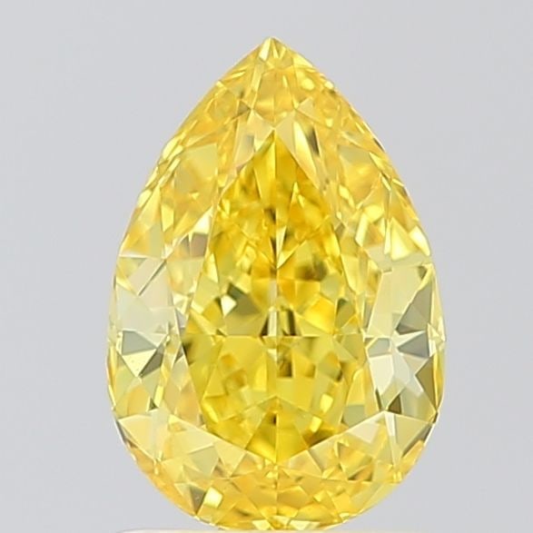 Loose Diamond - PEAR 1.23ct Fancy Vivid Yellow VS1: Loose Diamond - PEAR 1.23ct Fancy Vivid Yellow VS1 Source: This is a real non-mined Diamond that has been grown in a lab Shape: PEAR Carats: 1.23 Color: Fancy Vivid Yellow Certification: IGI Video: