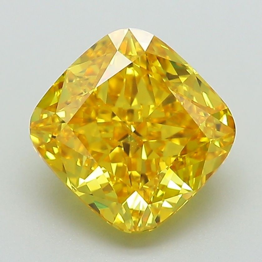 Loose Diamond - CUSHION MODIFIED 3.08ct Fancy Vivid Yellow VS1: Loose Diamond - CUSHION MODIFIED 3.08ct Fancy Vivid Yellow VS1 Source: This is a real non-mined Diamond that has been grown in a lab Shape: CUSHION MODIFIED Carats: 3.08 Color: Fancy Vivid Yellow Cert