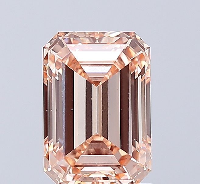 Loose Diamond - EMERALD 2.03ct Fancy Intense Brownish Pink VS1: Loose Diamond - EMERALD 2.03ct Fancy Intense Brownish Pink VS1 Source: This is a real non-mined Diamond that has been grown in a lab Shape: EMERALD Carats: 2.03 Color: Fancy Intense Brownish Pink Cert