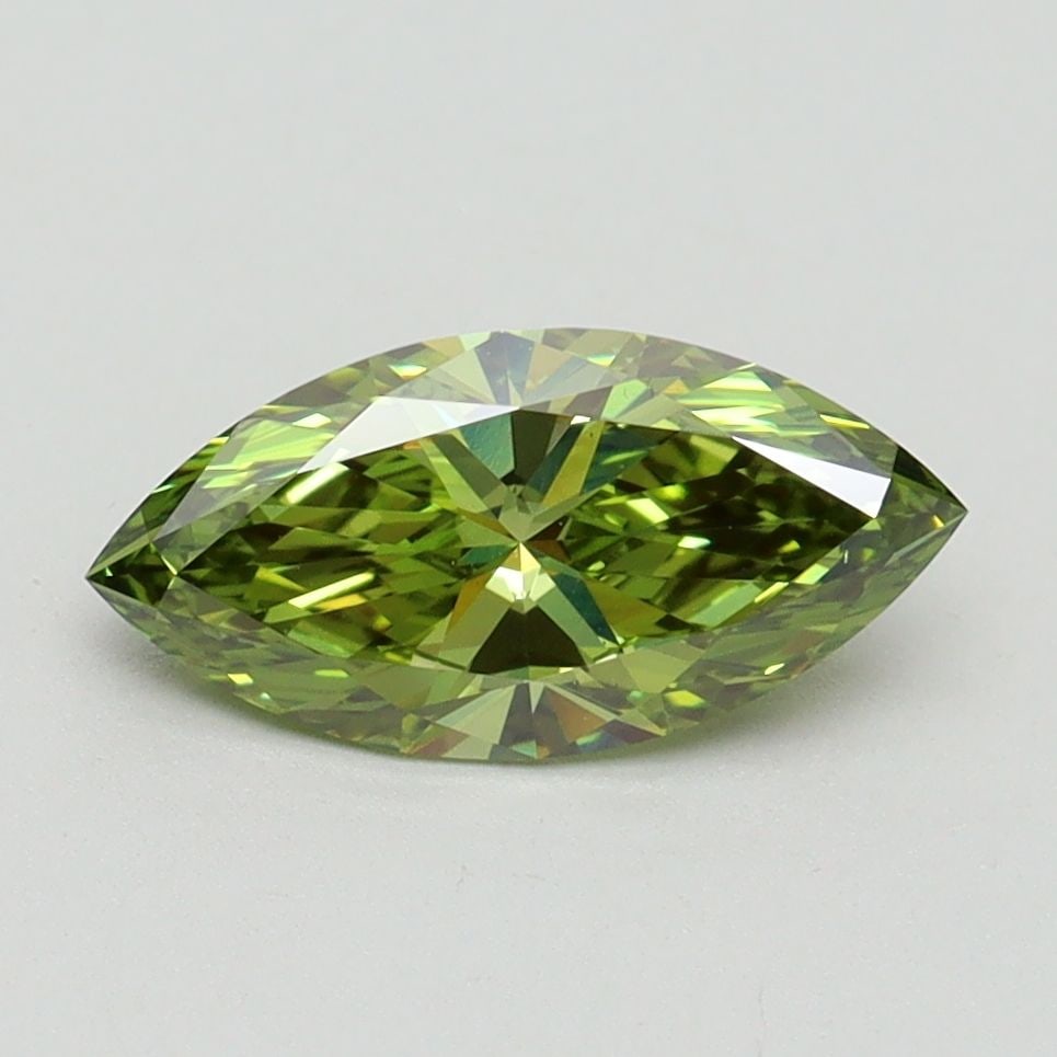 Loose Diamond - MARQUISE 1.02ct Fancy Vivid Green VS1: Loose Diamond - MARQUISE 1.02ct Fancy Vivid Green VS1 Source: This is a real non-mined Diamond that has been grown in a lab Shape: MARQUISE Carats: 1.02 Color: Fancy Vivid Green Certification: IGI