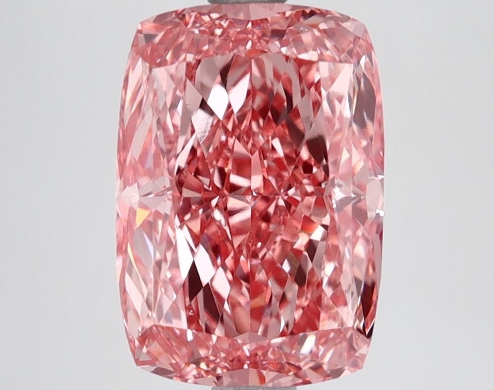 Loose Diamond - CUSHION MODIFIED 3.1ct Fancy Vivid Pink VS1: Loose Diamond - CUSHION MODIFIED 3.1ct Fancy Vivid Pink VS1 Source: This is a real non-mined Diamond that has been grown in a lab Shape: CUSHION MODIFIED Carats: 3.1 Color: Fancy Vivid Pink Certificat