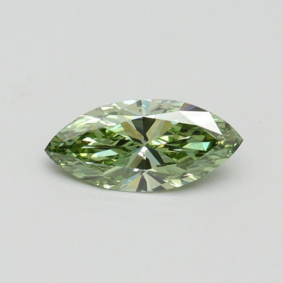 Loose Diamond - MARQUISE 0.5ct Fancy Vivid Green VS2: Loose Diamond - MARQUISE 0.5ct Fancy Vivid Green VS2 Source: This is a real non-mined Diamond that has been grown in a lab Shape: MARQUISE Carats: 0.5 Color: Fancy Vivid Green Certification: IGI Video