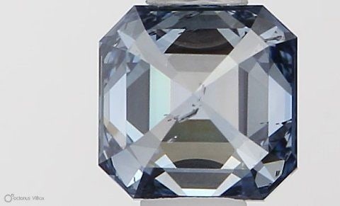 Loose Diamond - SQUARE EMERALD 0.45ct Fancy Intense Blue SI2 (1 of 1)