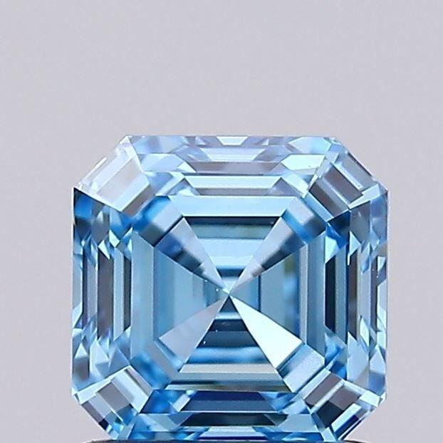 Loose Diamond - ASSCHER 1.0ct Fancy Vivid Blue VS2: Loose Diamond - ASSCHER 1.0ct Fancy Vivid Blue VS2 Source: This is a real non-mined Diamond that has been grown in a lab Shape: ASSCHER Carats: 1.0 Color: Fancy Vivid Blue Certification: IGI Video: