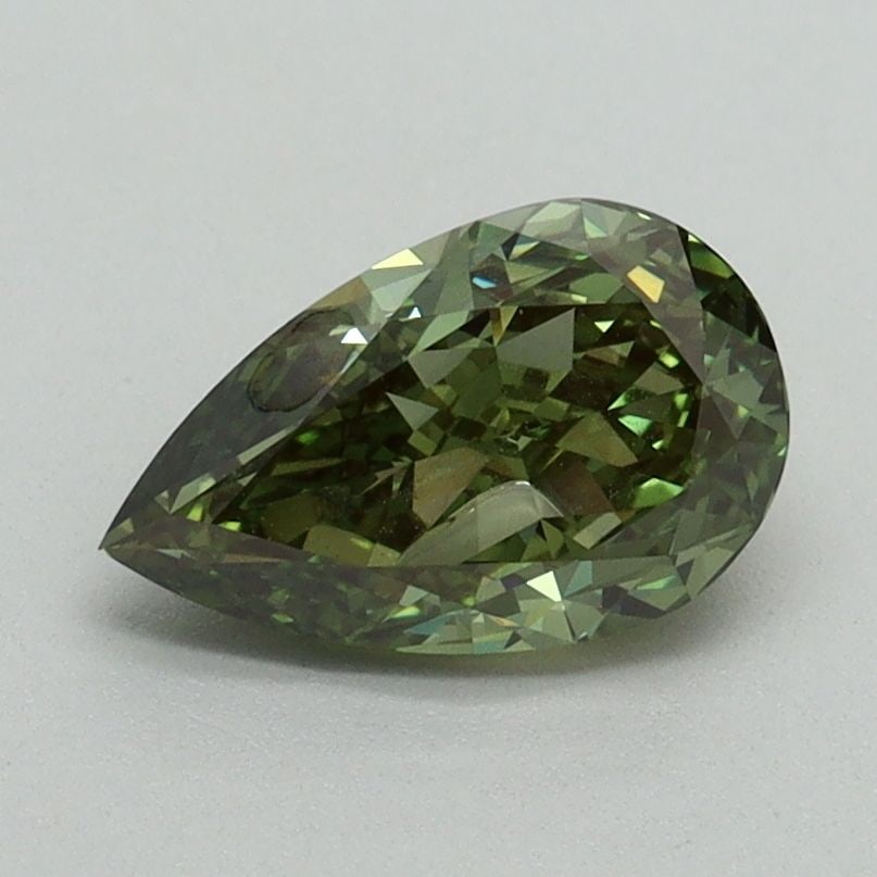 Loose Diamond - PEAR 1.04ct Fancy Vivid Green VS1: Loose Diamond - PEAR 1.04ct Fancy Vivid Green VS1 Source: This is a real non-mined Diamond that has been grown in a lab Shape: PEAR Carats: 1.04 Color: Fancy Vivid Green Certification: IGI Video: