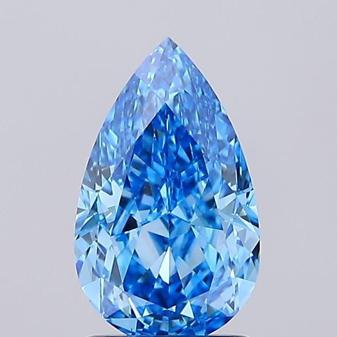 Loose Diamond - PEAR 1.82ct Fancy Vivid Blue VS1: Loose Diamond - PEAR 1.82ct Fancy Vivid Blue VS1 Source: This is a real non-mined Diamond that has been grown in a lab Shape: PEAR Carats: 1.82 Color: Fancy Vivid Blue Certification: IGI Video: