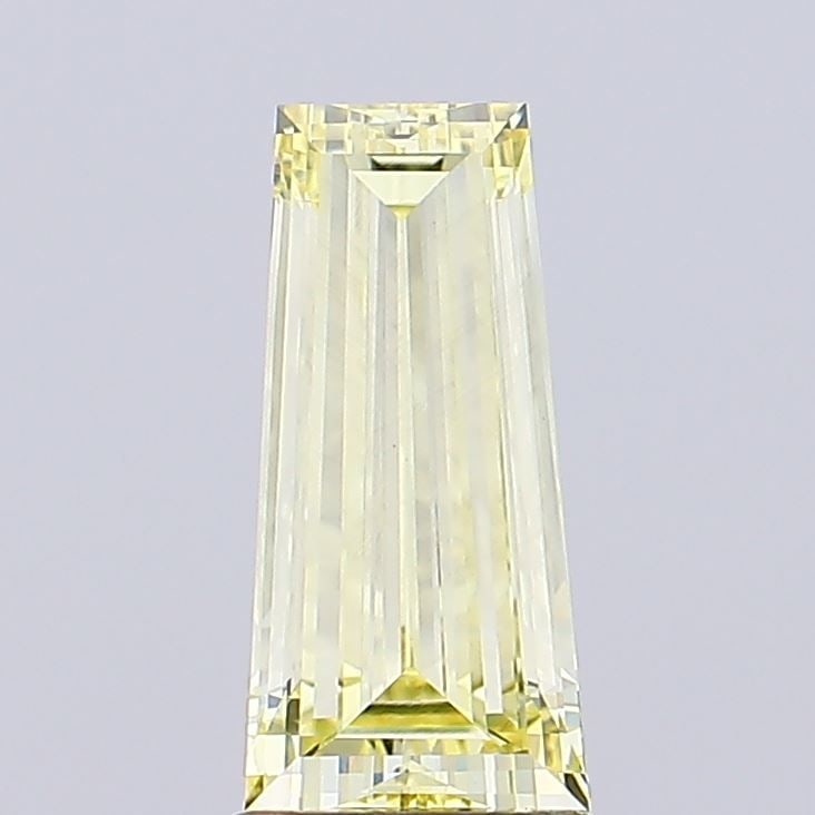 Loose Diamond - TAPERED BAGUETTE 2.03ct Fancy Intense Yellow VVS2: Loose Diamond - TAPERED BAGUETTE 2.03ct Fancy Intense Yellow VVS2 Source: This is a real non-mined Diamond that has been grown in a lab Shape: TAPERED BAGUETTE Carats: 2.03 Color: Fancy Intense