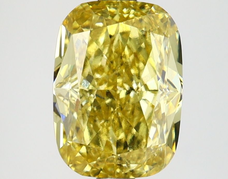 Loose Diamond - CUSHION MODIFIED 2.77ct Fancy Intense Yellow VS1: Loose Diamond - CUSHION MODIFIED 2.77ct Fancy Intense Yellow VS1 Source: This is a real non-mined Diamond that has been grown in a lab Shape: CUSHION MODIFIED Carats: 2.77 Color: Fancy Intense