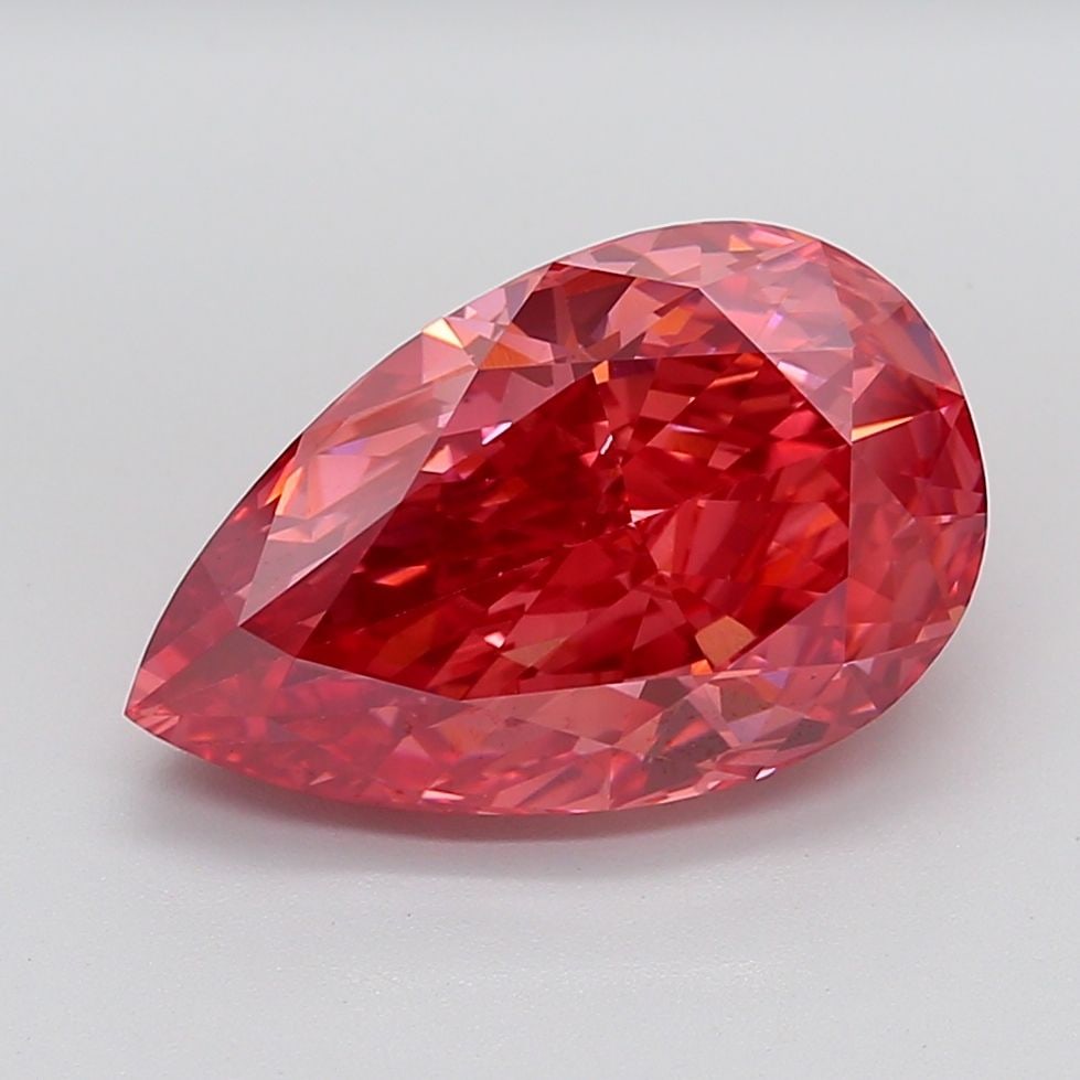Loose Diamond - PEAR 9.09ct Fancy Vivid Reddish Pink VS1 (1 of 1)