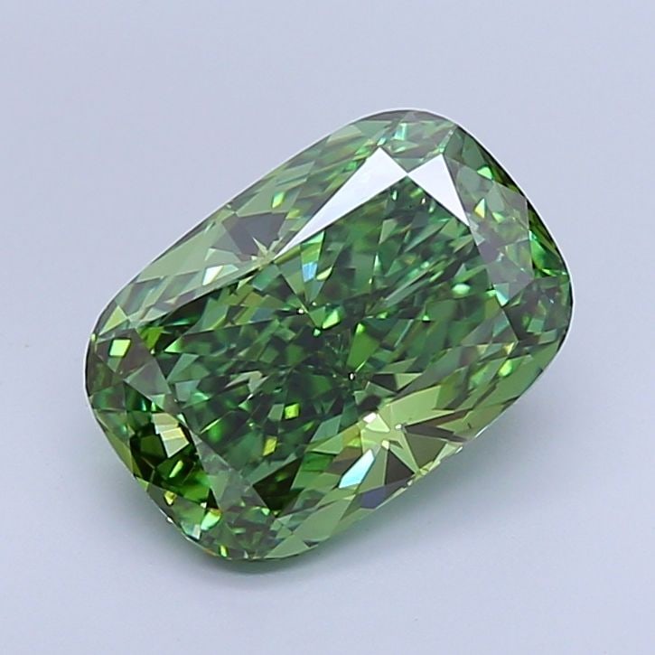 Loose Diamond - CUSHION BRILLIANT 4.18ct Fancy Vivid Green VS2 (1 of 1)