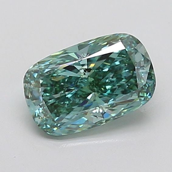 Loose Diamond - CUSHION MODIFIED 2.01ct Fancy Vivid Blue Green VS1: Loose Diamond - CUSHION MODIFIED 2.01ct Fancy Vivid Blue Green VS1 Source: This is a real non-mined Diamond that has been grown in a lab Shape: CUSHION MODIFIED Carats: 2.01 Color: Fancy Vivid Blue Gr
