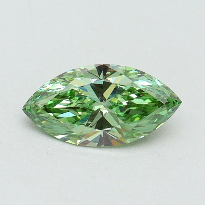 Loose Diamond - MARQUISE 0.62ct Fancy Vivid Green VS2: Loose Diamond - MARQUISE 0.62ct Fancy Vivid Green VS2 Source: This is a real non-mined Diamond that has been grown in a lab Shape: MARQUISE Carats: 0.62 Color: Fancy Vivid Green Certification: IGI Vid