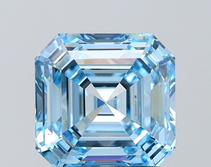 Loose Diamond - ASSCHER 1.9ct Fancy Intense Blue VVS1: Loose Diamond - ASSCHER 1.9ct Fancy Intense Blue VVS1 Source: This is a real non-mined Diamond that has been grown in a lab Shape: ASSCHER Carats: 1.9 Color: Fancy Intense Blue Certification: IGI Vide