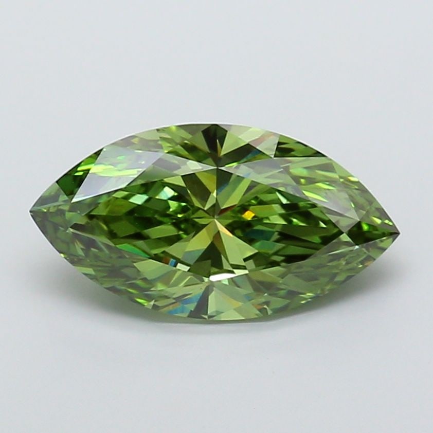 Loose Diamond - MARQUISE 6.03ct Fancy Vivid Green VVS2: Loose Diamond - MARQUISE 6.03ct Fancy Vivid Green VVS2 Source: This is a real non-mined Diamond that has been grown in a lab Shape: MARQUISE Carats: 6.03 Color: Fancy Vivid Green Certification: IGI Vi