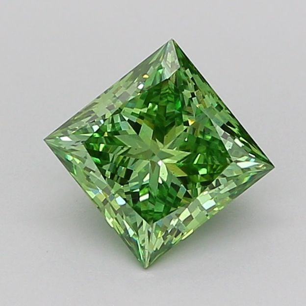 Loose Diamond - PRINCESS 1.02ct Fancy Vivid Green VS2: Loose Diamond - PRINCESS 1.02ct Fancy Vivid Green VS2 Source: This is a real non-mined Diamond that has been grown in a lab Shape: PRINCESS Carats: 1.02 Color: Fancy Vivid Green Certification: IGI Vid