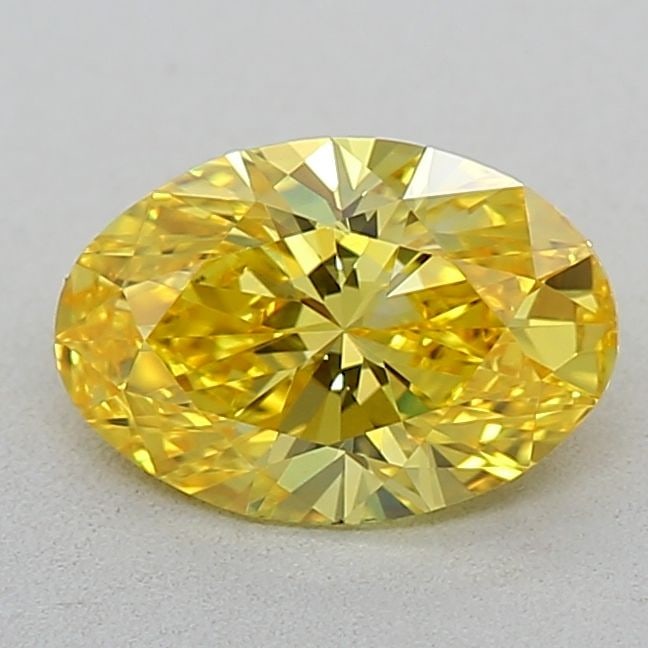 Loose Diamond - OVAL 0.53ct Fancy Vivid Yellow VVS1: Loose Diamond - OVAL 0.53ct Fancy Vivid Yellow VVS1 Source: This is a real non-mined Diamond that has been grown in a lab Shape: OVAL Carats: 0.53 Color: Fancy Vivid Yellow Certification: IGI Video:
