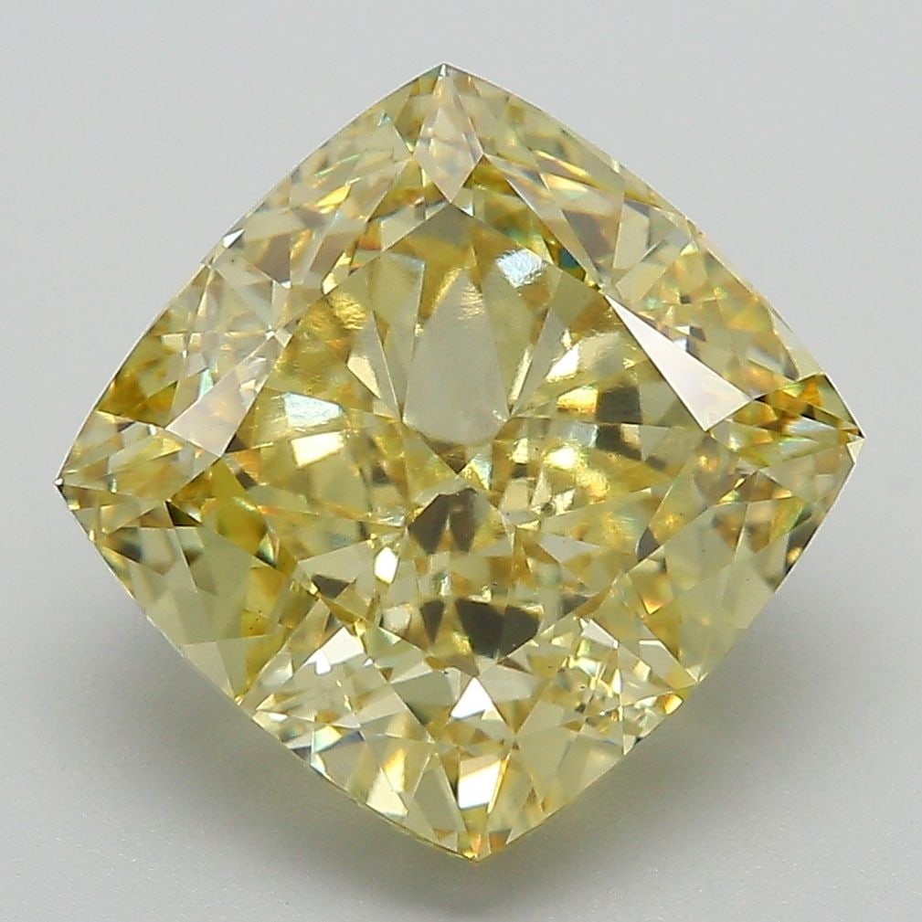 Loose Diamond - CUSHION MODIFIED 6.59ct Fancy Vivid Yellow VS1: Loose Diamond - CUSHION MODIFIED 6.59ct Fancy Vivid Yellow VS1 Source: This is a real non-mined Diamond that has been grown in a lab Shape: CUSHION MODIFIED Carats: 6.59 Color: Fancy Vivid Yellow Cert