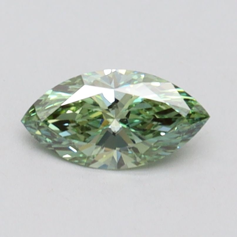 Loose Diamond - MARQUISE 0.64ct Fancy Vivid Green VS1: Loose Diamond - MARQUISE 0.64ct Fancy Vivid Green VS1 Source: This is a real non-mined Diamond that has been grown in a lab Shape: MARQUISE Carats: 0.64 Color: Fancy Vivid Green Certification: IGI Vid