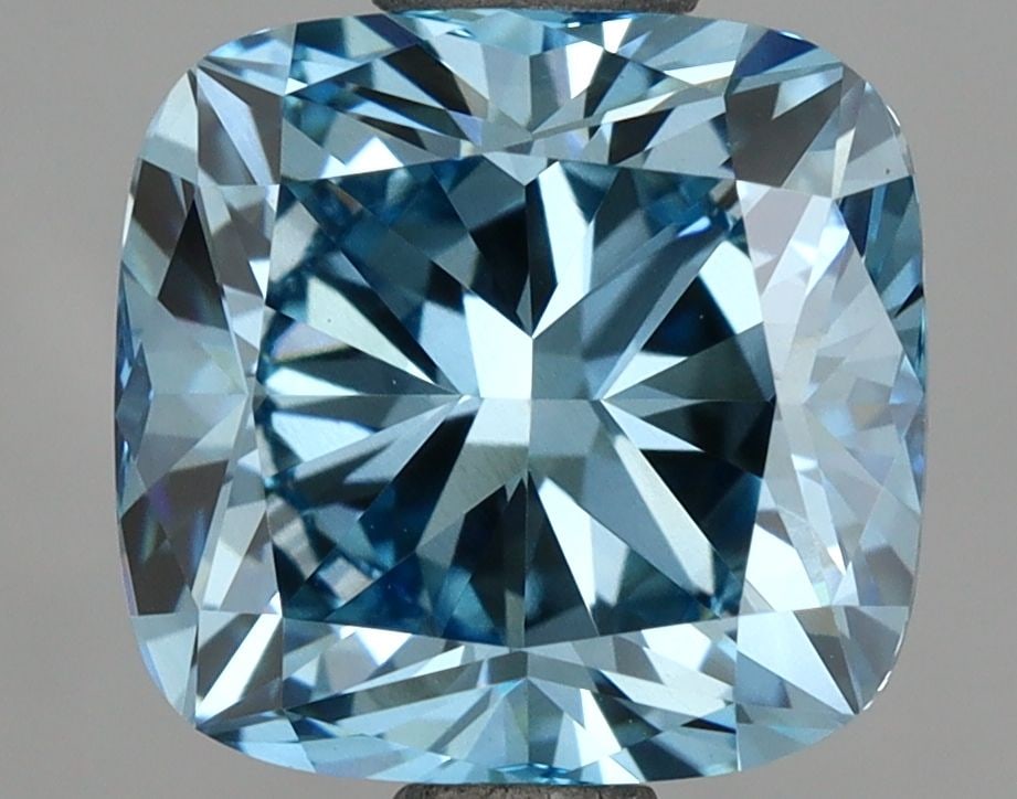 Loose Diamond - CUSHION BRILLIANT 2.23ct Fancy Vivid Blue VVS2: Loose Diamond - CUSHION BRILLIANT 2.23ct Fancy Vivid Blue VVS2 Source: This is a real non-mined Diamond that has been grown in a lab Shape: CUSHION BRILLIANT Carats: 2.23 Color: Fancy Vivid Blue Certi