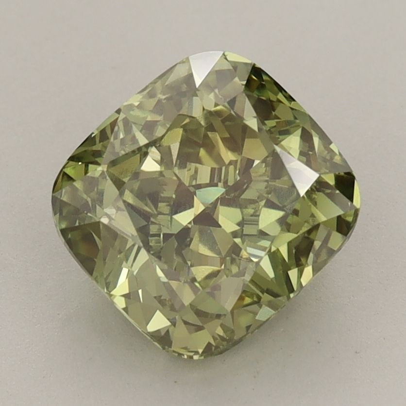 Loose Diamond - CUSHION MODIFIED 2.52ct Fancy Vivid Green VS1: Loose Diamond - CUSHION MODIFIED 2.52ct Fancy Vivid Green VS1 Source: This is a real non-mined Diamond that has been grown in a lab Shape: CUSHION MODIFIED Carats: 2.52 Color: Fancy Vivid Green Certif