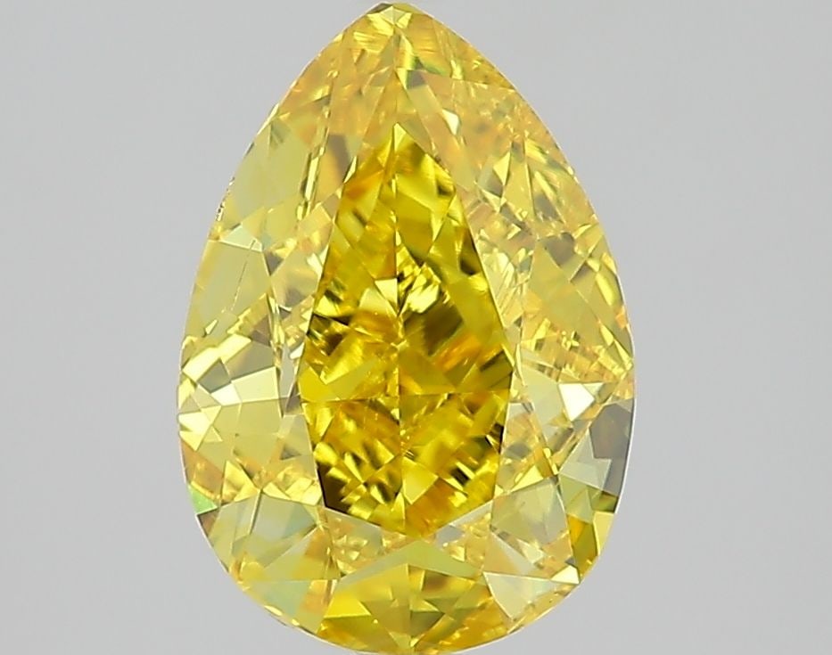 Loose Diamond - PEAR 3.02ct Fancy Vivid Yellow SI1: Loose Diamond - PEAR 3.02ct Fancy Vivid Yellow SI1 Source: This is a real non-mined Diamond that has been grown in a lab Shape: PEAR Carats: 3.02 Color: Fancy Vivid Yellow Certification: IGI The Diamo