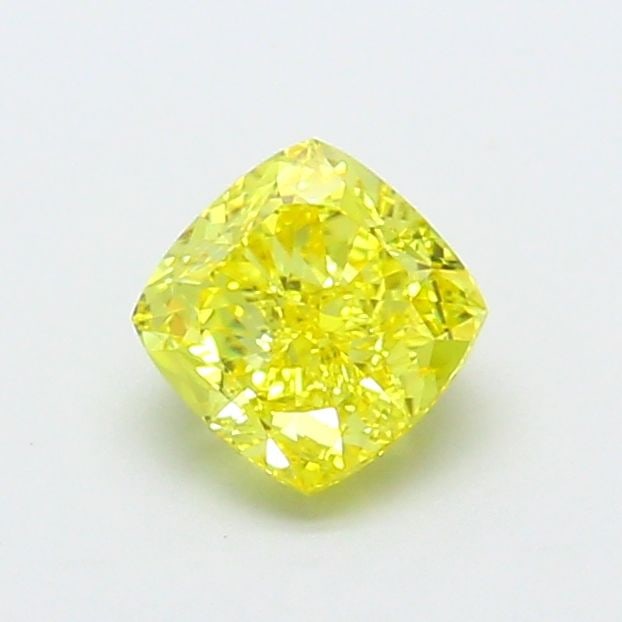 Loose Diamond - CUSHION MODIFIED 1.11ct Fancy Vivid Yellow VVS2: Loose Diamond - CUSHION MODIFIED 1.11ct Fancy Vivid Yellow VVS2 Source: This is a real non-mined Diamond that has been grown in a lab Shape: CUSHION MODIFIED Carats: 1.11 Color: Fancy Vivid Yellow Cer