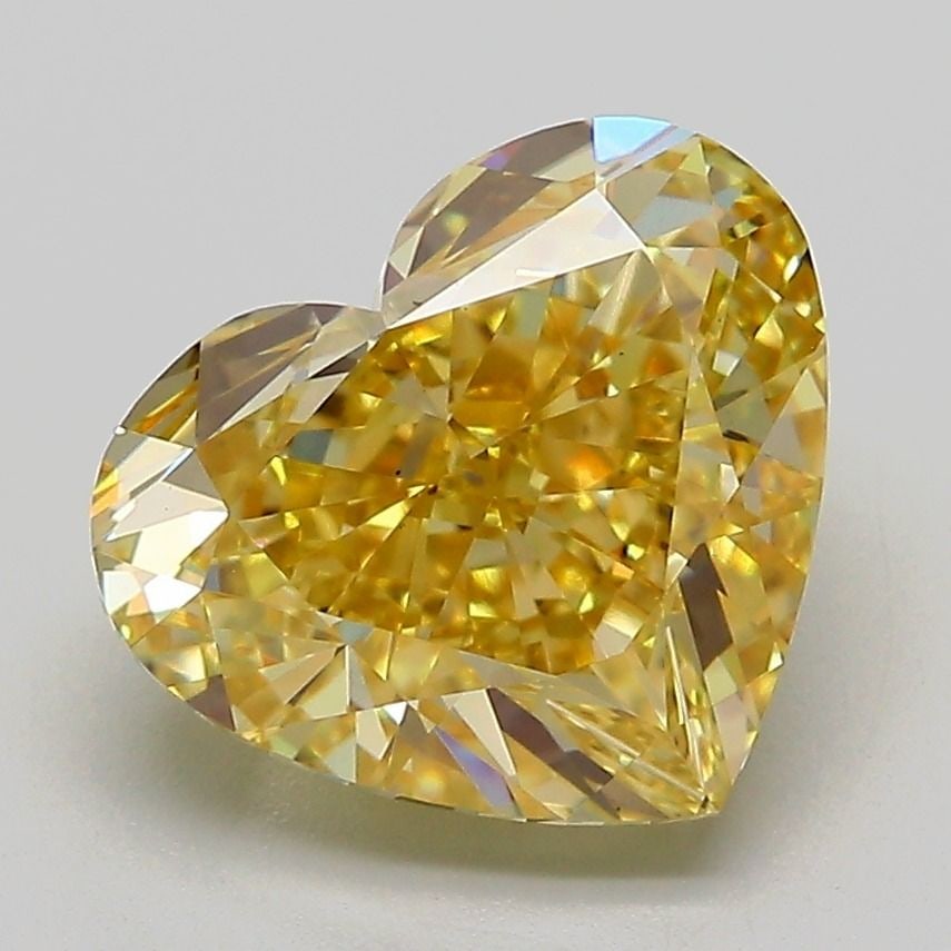 Loose Diamond - HEART 3.56ct Fancy Intense Yellow VS1: Loose Diamond - HEART 3.56ct Fancy Intense Yellow VS1 Source: This is a real non-mined Diamond that has been grown in a lab Shape: HEART Carats: 3.56 Color: Fancy Intense Yellow Certification: IGI Vid