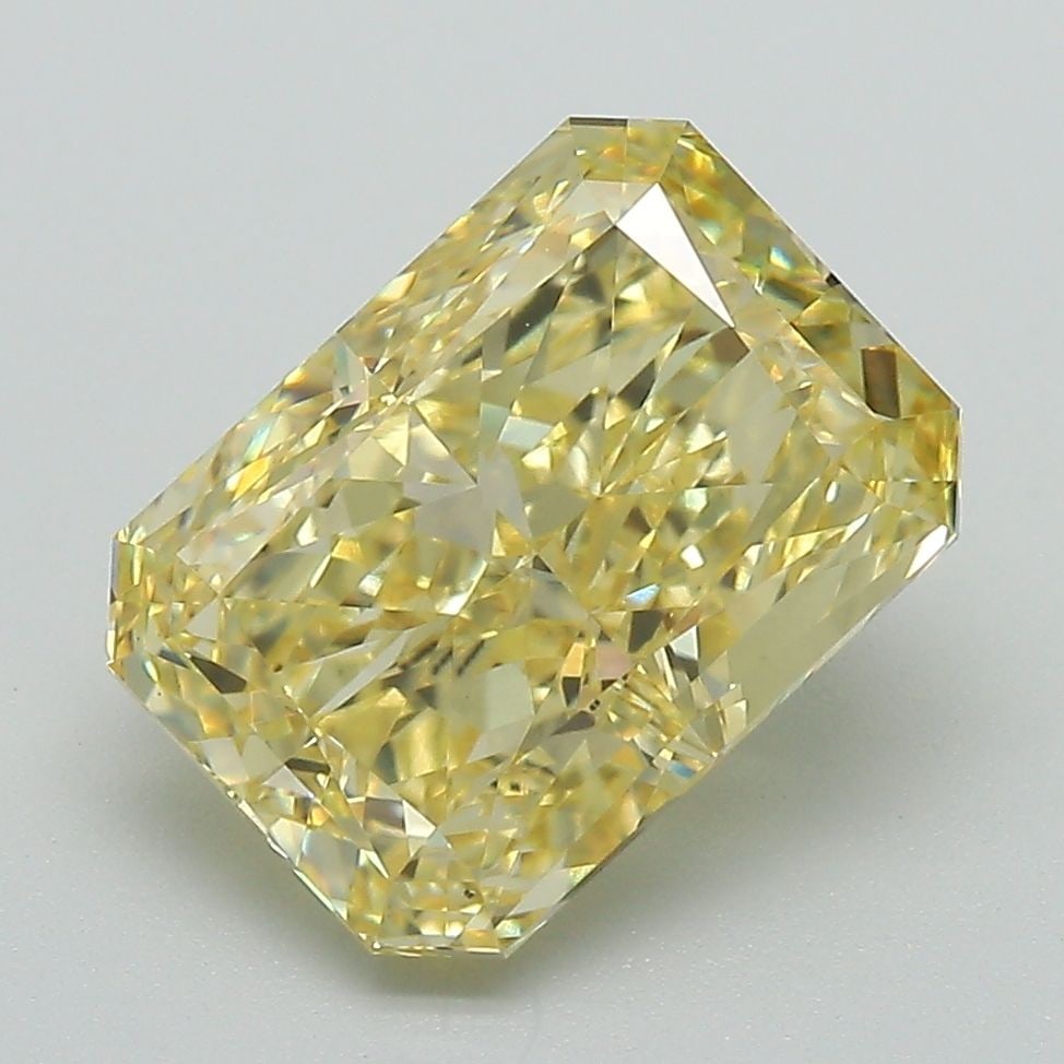 Loose Diamond - RADIANT 3.84ct Fancy Vivid Yellow VS1: Loose Diamond - RADIANT 3.84ct Fancy Vivid Yellow VS1 Source: This is a real non-mined Diamond that has been grown in a lab Shape: RADIANT Carats: 3.84 Color: Fancy Vivid Yellow Certification: IGI