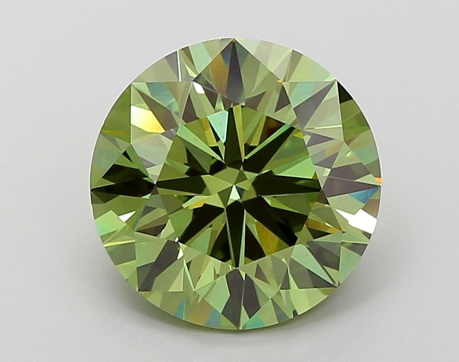 Ideal Loose Diamond - ROUND 5.08ct Fancy Vivid Green VS1: Ideal Loose Diamond - ROUND 5.08ct Fancy Vivid Green VS1 Source: This is a real non-mined Diamond that has been grown in a lab Shape: ROUND Carats: 5.08 Color: Fancy Vivid Green Certification: IGI