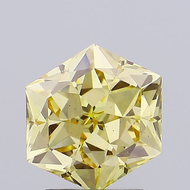 Loose Diamond - HEXAGONAL 2.08ct Fancy Intense Yellow VS2: Loose Diamond - HEXAGONAL 2.08ct Fancy Intense Yellow VS2 Source: This is a real non-mined Diamond that has been grown in a lab Shape: HEXAGONAL Carats: 2.08 Color: Fancy Intense Yellow Certification: