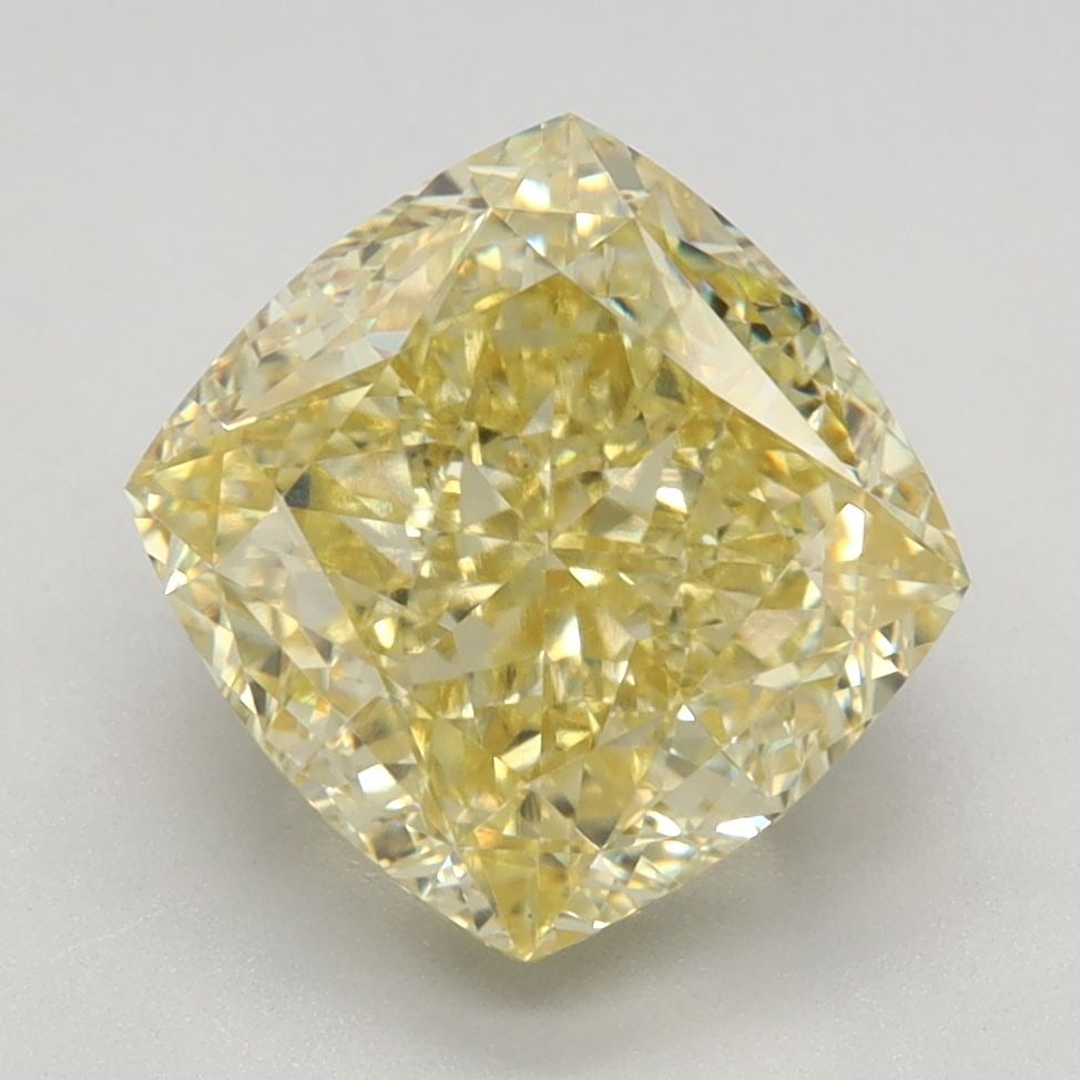 Loose Diamond - CUSHION MODIFIED 3.63ct Fancy Intense Yellow VS1: Loose Diamond - CUSHION MODIFIED 3.63ct Fancy Intense Yellow VS1 Source: This is a real non-mined Diamond that has been grown in a lab Shape: CUSHION MODIFIED Carats: 3.63 Color: Fancy Intense Yellow