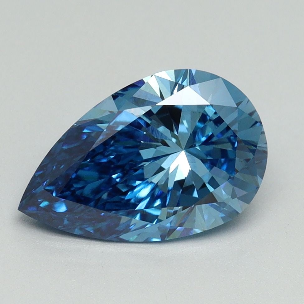 Loose Diamond - PEAR 2.01ct Fancy Vivid Blue VS1: Loose Diamond - PEAR 2.01ct Fancy Vivid Blue VS1 Source: This is a real non-mined Diamond that has been grown in a lab Shape: PEAR Carats: 2.01 Color: Fancy Vivid Blue Certification: IGI Video: