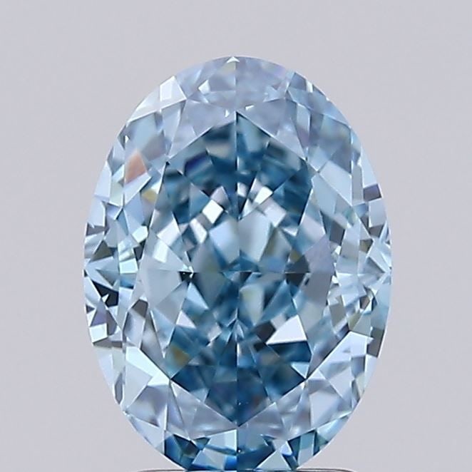Loose Diamond - OVAL 2.03ct Fancy Vivid Blue VVS2: Loose Diamond - OVAL 2.03ct Fancy Vivid Blue VVS2 Source: This is a real non-mined Diamond that has been grown in a lab Shape: OVAL Carats: 2.03 Color: Fancy Vivid Blue Certification: IGI Video: