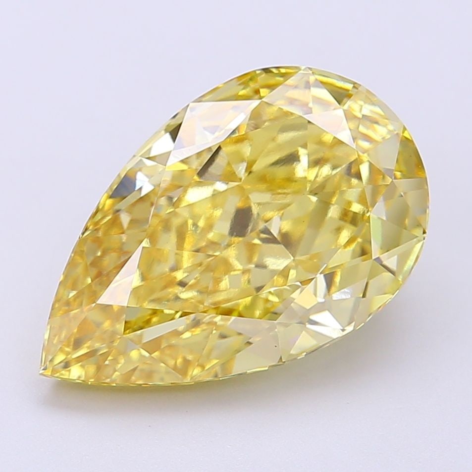 Loose Diamond - PEAR 6.11ct Fancy Vivid Yellow VS1: Loose Diamond - PEAR 6.11ct Fancy Vivid Yellow VS1 Source: This is a real non-mined Diamond that has been grown in a lab Shape: PEAR Carats: 6.11 Color: Fancy Vivid Yellow Certification: IGI Video:
