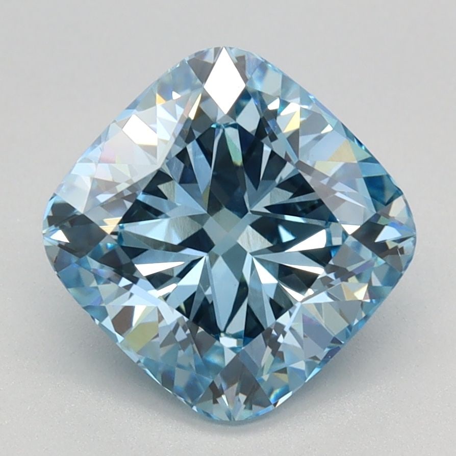Loose Diamond - CUSHION BRILLIANT 2.41ct Fancy Intense Blue VS1: Loose Diamond - CUSHION BRILLIANT 2.41ct Fancy Intense Blue VS1 Source: This is a real non-mined Diamond that has been grown in a lab Shape: CUSHION BRILLIANT Carats: 2.41 Color: Fancy Intense Blue Ce
