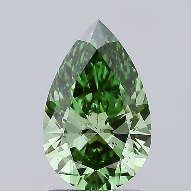 Loose Diamond - PEAR 1.14ct Fancy Vivid Green SI1: Loose Diamond - PEAR 1.14ct Fancy Vivid Green SI1 Source: This is a real non-mined Diamond that has been grown in a lab Shape: PEAR Carats: 1.14 Color: Fancy Vivid Green Certification: IGI Video: