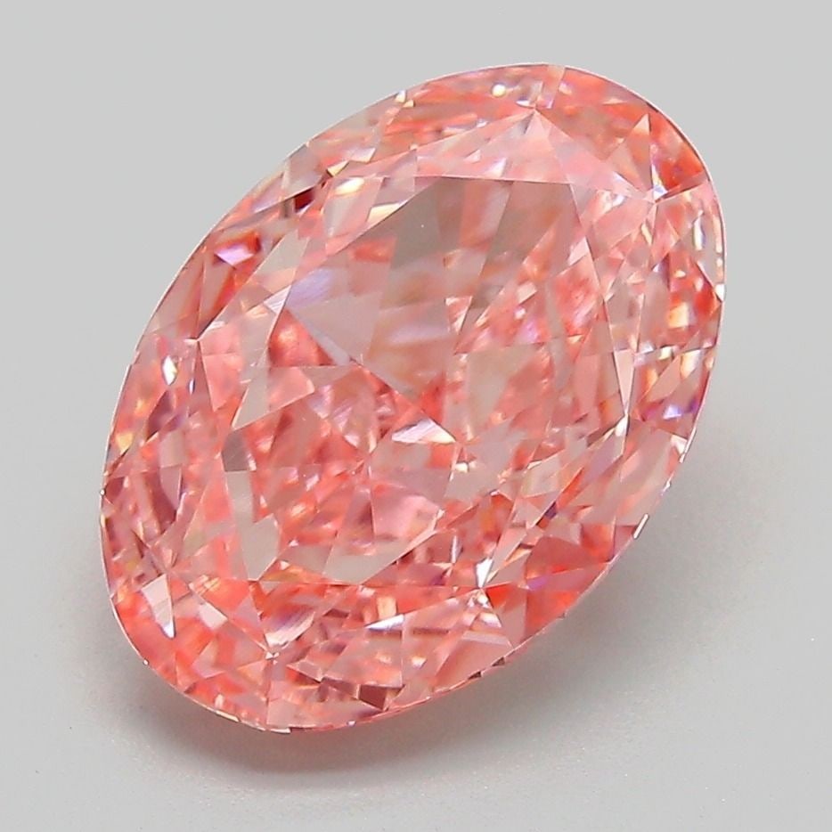 Loose Diamond - OVAL 4.04ct Fancy Vivid Pink VS1: Loose Diamond - OVAL 4.04ct Fancy Vivid Pink VS1 Source: This is a real non-mined Diamond that has been grown in a lab Shape: OVAL Carats: 4.04 Color: Fancy Vivid Pink Certification: IGI Video: