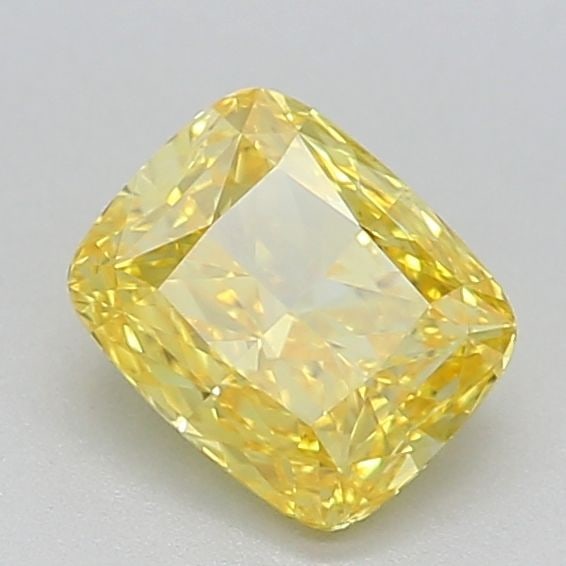 Loose Diamond - CUSHION MODIFIED 0.71ct Fancy Vivid Yellow VVS1: Loose Diamond - CUSHION MODIFIED 0.71ct Fancy Vivid Yellow VVS1 Source: This is a real non-mined Diamond that has been grown in a lab Shape: CUSHION MODIFIED Carats: 0.71 Color: Fancy Vivid Yellow Cer