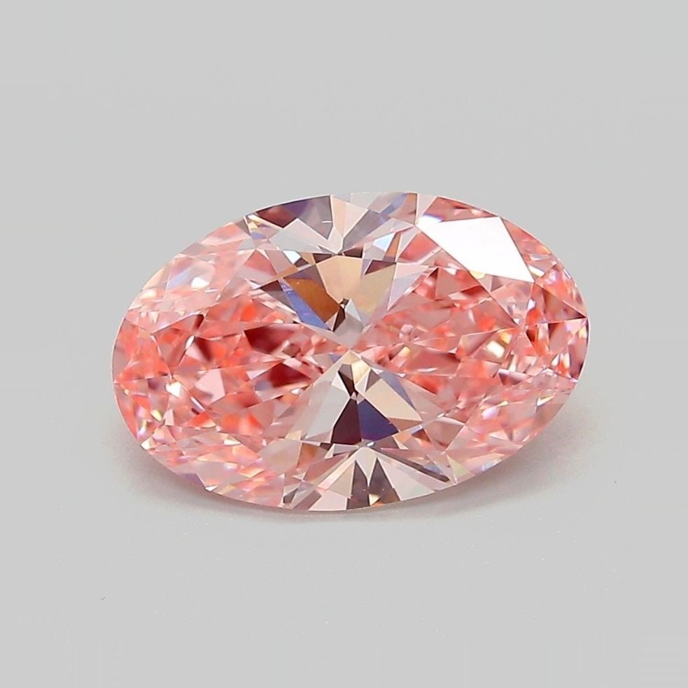 Loose Diamond - OVAL 2.3ct Fancy Vivid Pink VS1: Loose Diamond - OVAL 2.3ct Fancy Vivid Pink VS1 Source: This is a real non-mined Diamond that has been grown in a lab Shape: OVAL Carats: 2.3 Color: Fancy Vivid Pink Certification: IGI Video: